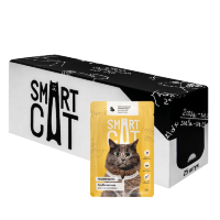 SMART CAT Паучи для кошек и котят кусочки курочки в соусе 25х85гр